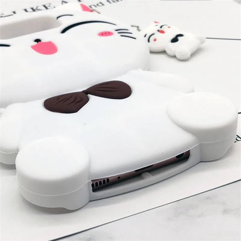 Мягкая силиконовая задняя крышка с 3d изображением мультяшного кота для Samsung Galaxy S5