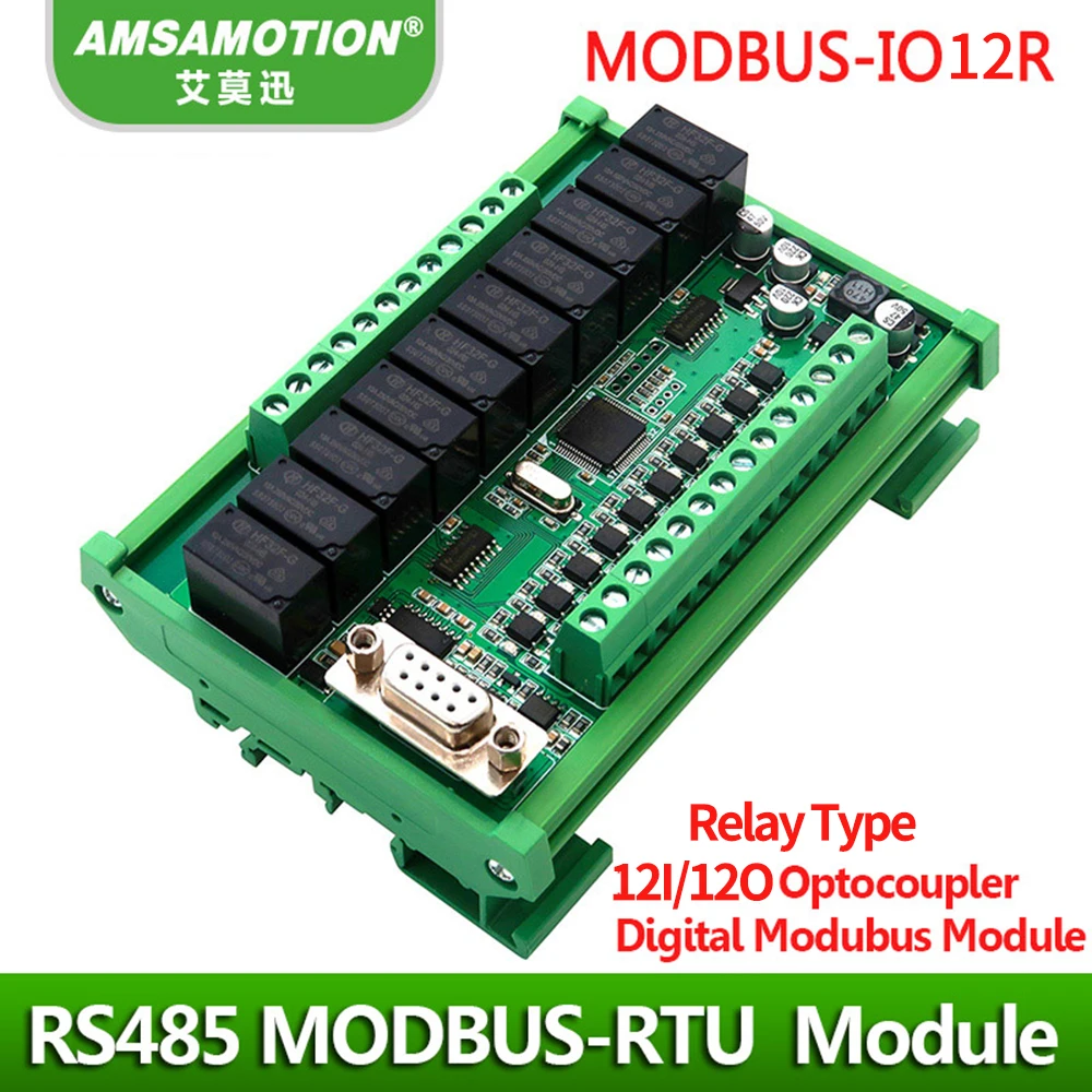 12DI 12DO RS485 Protocol MODBUS RTU Communication Board Relay Transistor Output Digital Input Module Industrial Control Board
