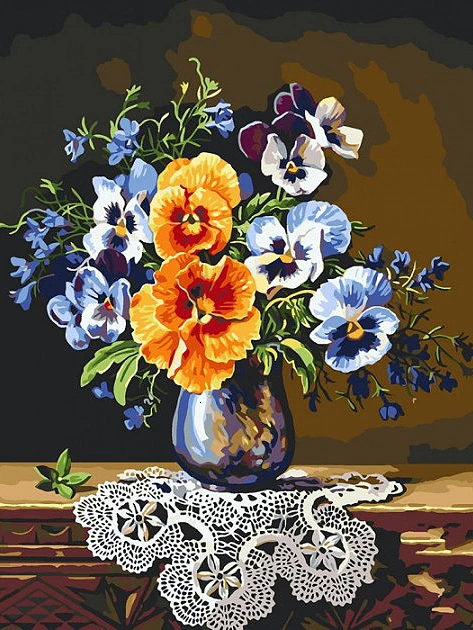 EverShine Diamond Painting Flowers Full square Cross stitch Diamond Embroidery Corner pansy Picture of rhinestones Wall decor 7724