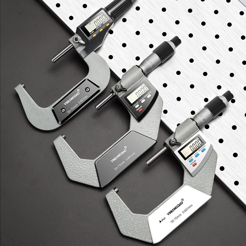 

0.001mm Electronic Outside Micrometer 0-25 25-50 50-75MM Digital Micrometer Caliper Gauge Meter Carbide Tip Measure Tools