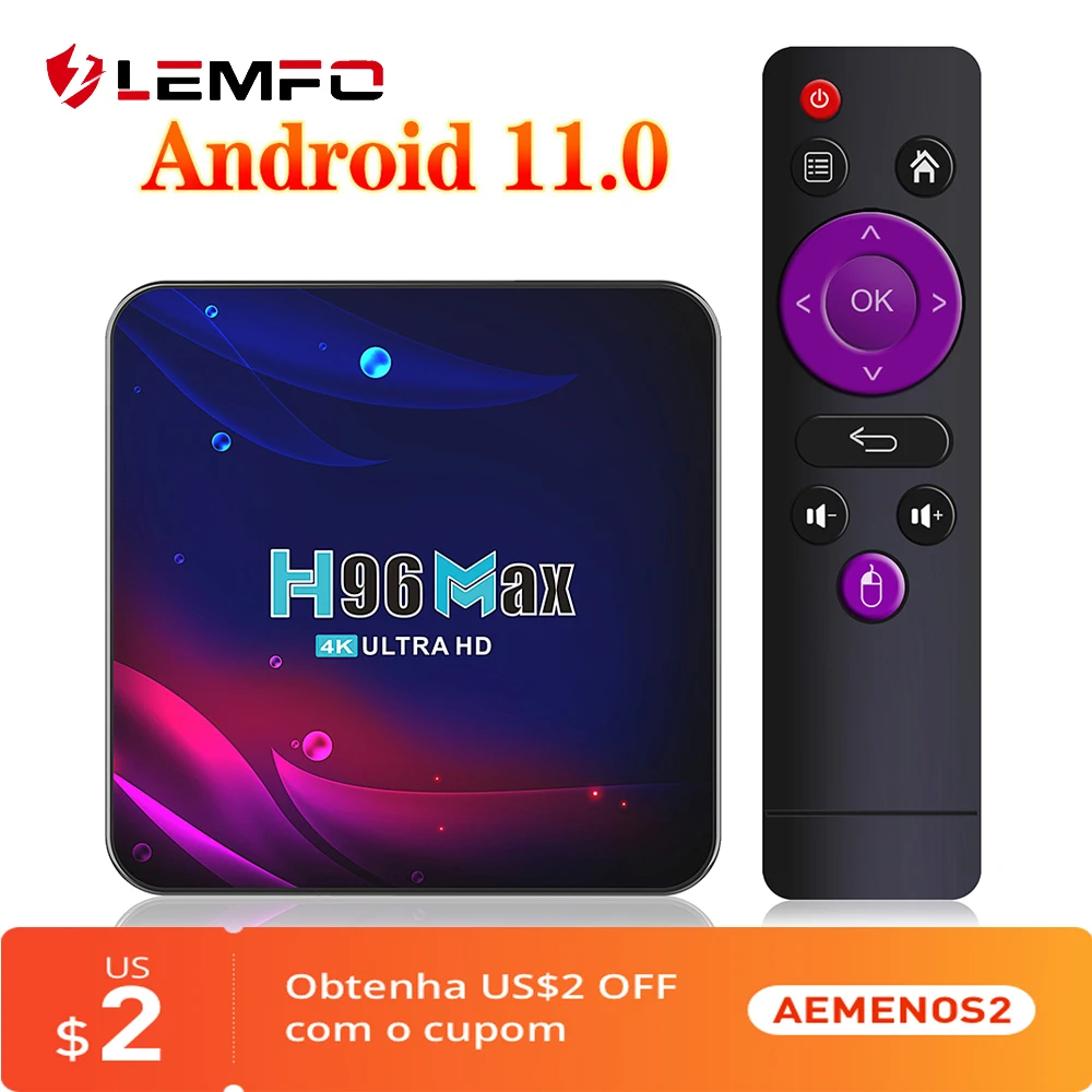 Приставка Смарт-ТВ LEMFO H96 Max V11 Android 11 2 4 ГГц и 5 8 поддержка 4K Youtube Google Play | Электроника
