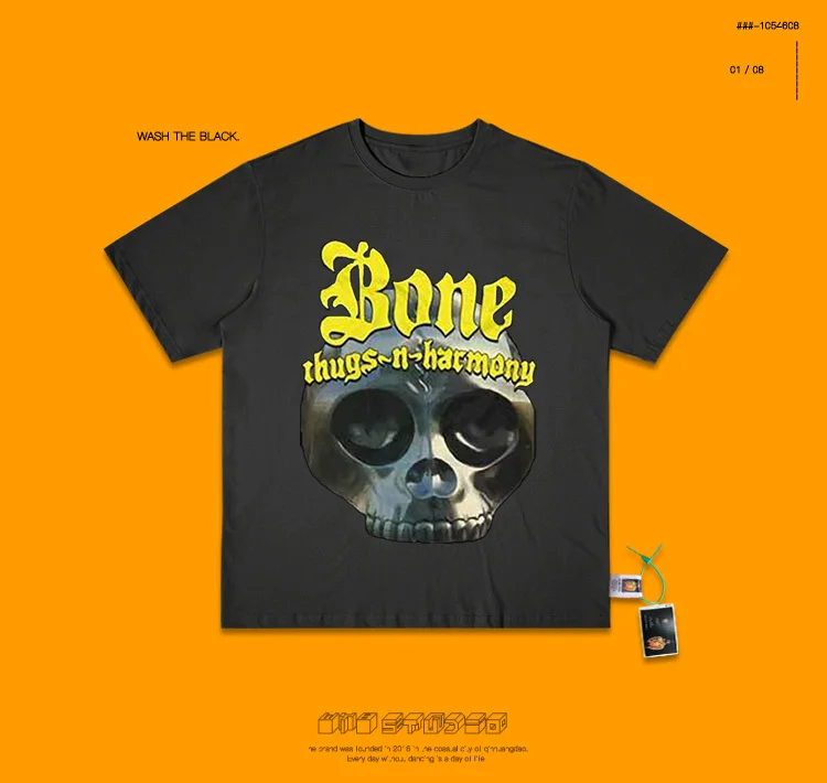 Бренд Tide футболка Bone Thugs N Harmony используется тяжелый короткий рукав для мужчин и женщин хип-хоп рок