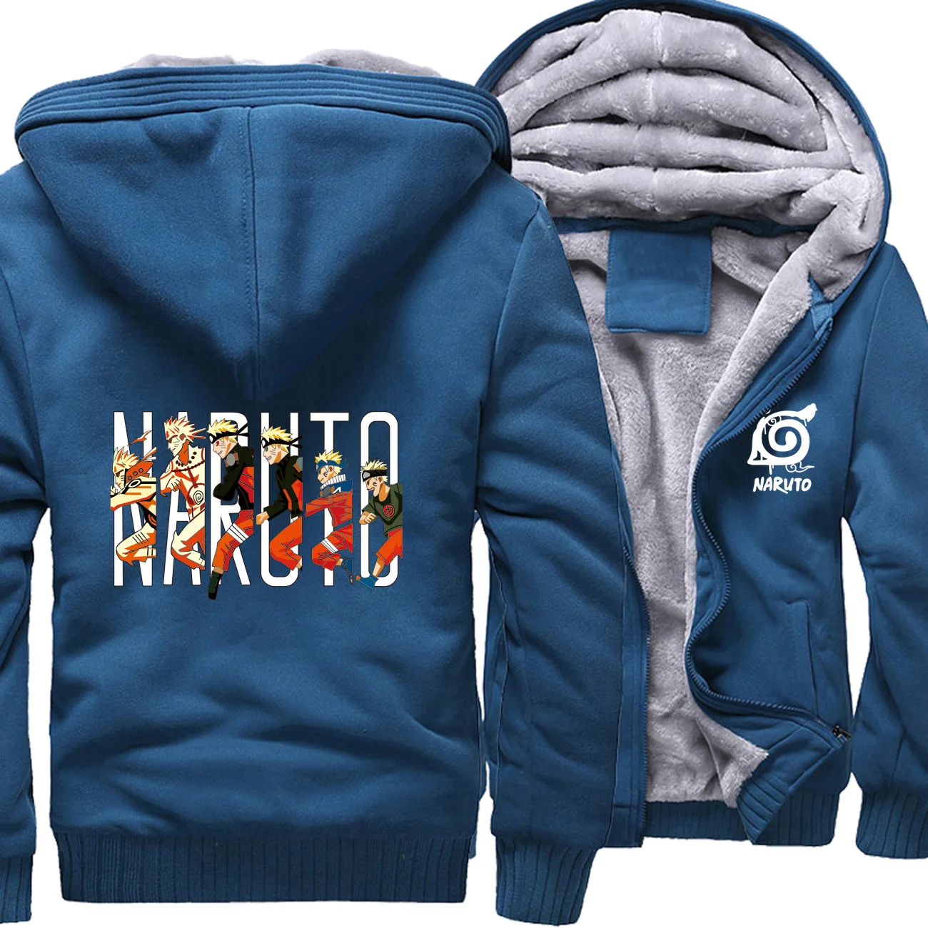 lake blue 6 Cool Naruto Sweatshirt Raglan New Winter Warm Clothing Anime 0Cartoon Hoodies Streetwaer Coat Thick Hoody Hip Hop Fashion - Цвет: lake blue 6