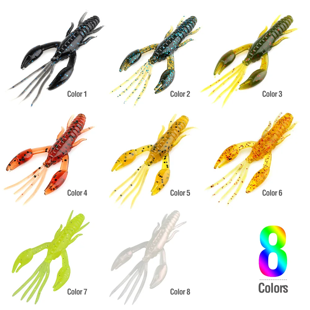 DONQL 20Pcslot Shrimp Soft Fishing Lure Silicone Artificial Jig Swimbait 50mm Bass Wobbler Fishing Tackle Silicone Bait Tool 微信图片_20200318175534 (4)