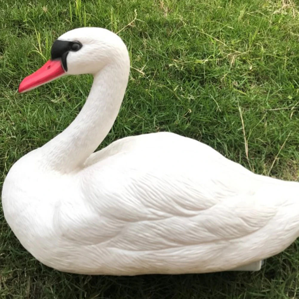 

Decoration Deterrent Realistic Decoy Hunting Fishing Swan Sculpture Outdoor White Floating Pond Bird Yard Ornament Statue Garden