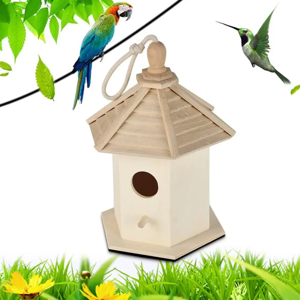 

Large Nest House Bird Box Wooden Bird House Nest Creative Wall-mounted Outdoor Birdhouse Wooden Box Garden Accessories Tools HH4