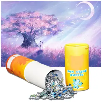 

1000 Pieces Adult Puzzle Star Pen Holder Puzzle Mini Version 38 * 26cm With Storage Puzzle Blanket Mini Blue Card Paper Landsca