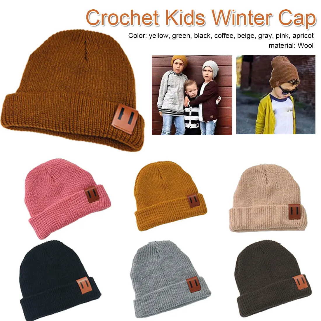 Зимние шапочки Skullies, детская шапка, теплая детская шапочка из хлопка для детей, вязаные шапочки для мальчиков и девочек, модная шапка