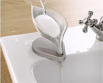 

Multifunctional Anti-slip Leaves Shape Drain Soap Dishes Bathroom Gadgets Practical Kitchen Sink Sponge Holder Torage Tray LF881