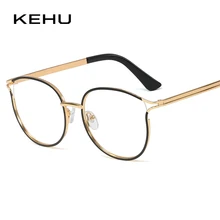 KEHU ретро в форме кошачьих глаз плоское зеркало Женская модная металлическая рамка высокого качества мужские/женские очки рамка может быть оснащена близорукостью KH356
