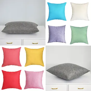 

Decorative Throw Pillow Case Solid Color Cotton Linen Cushion Cover For Sofa Home Durable Linen Pillow Cover Durable Pillowcase