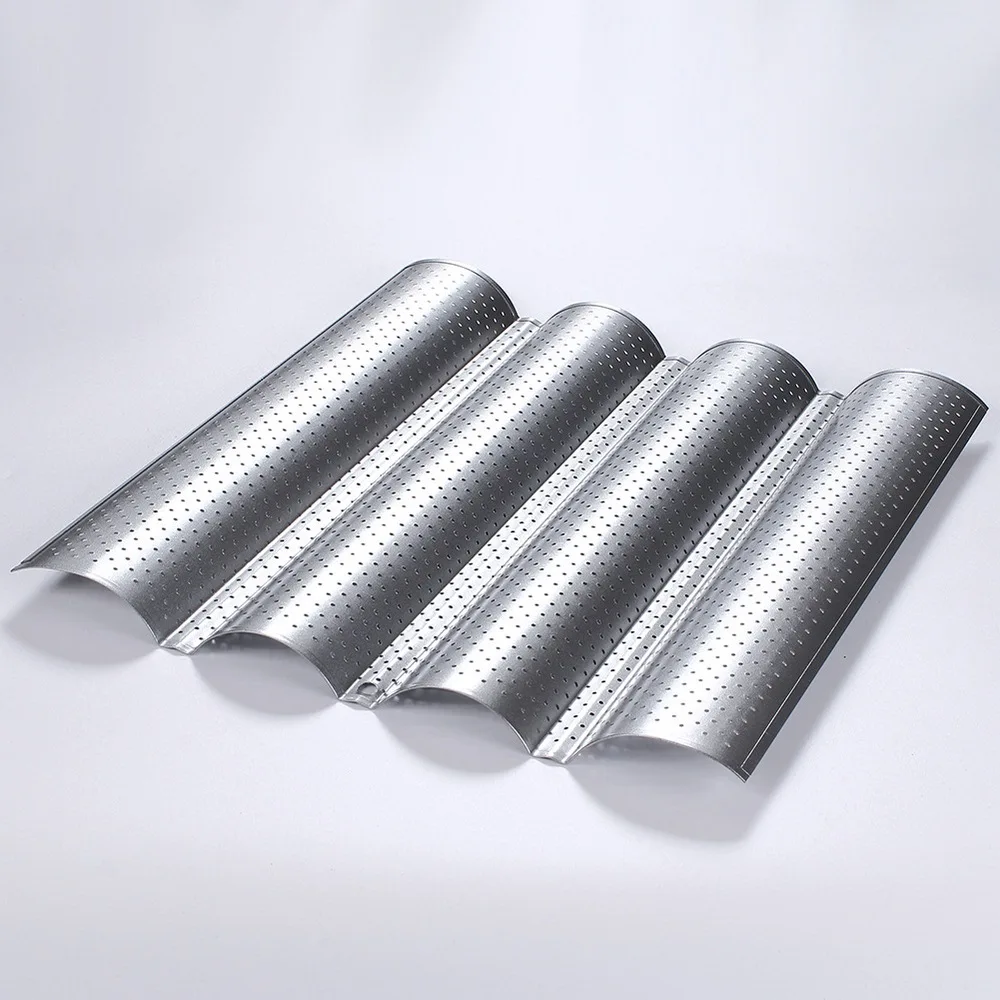 baking tray Wave Baguette Mould long stick Non-toxic Baking Dishes Pastry Tray Oven Rolling French bread stick baking pan 5