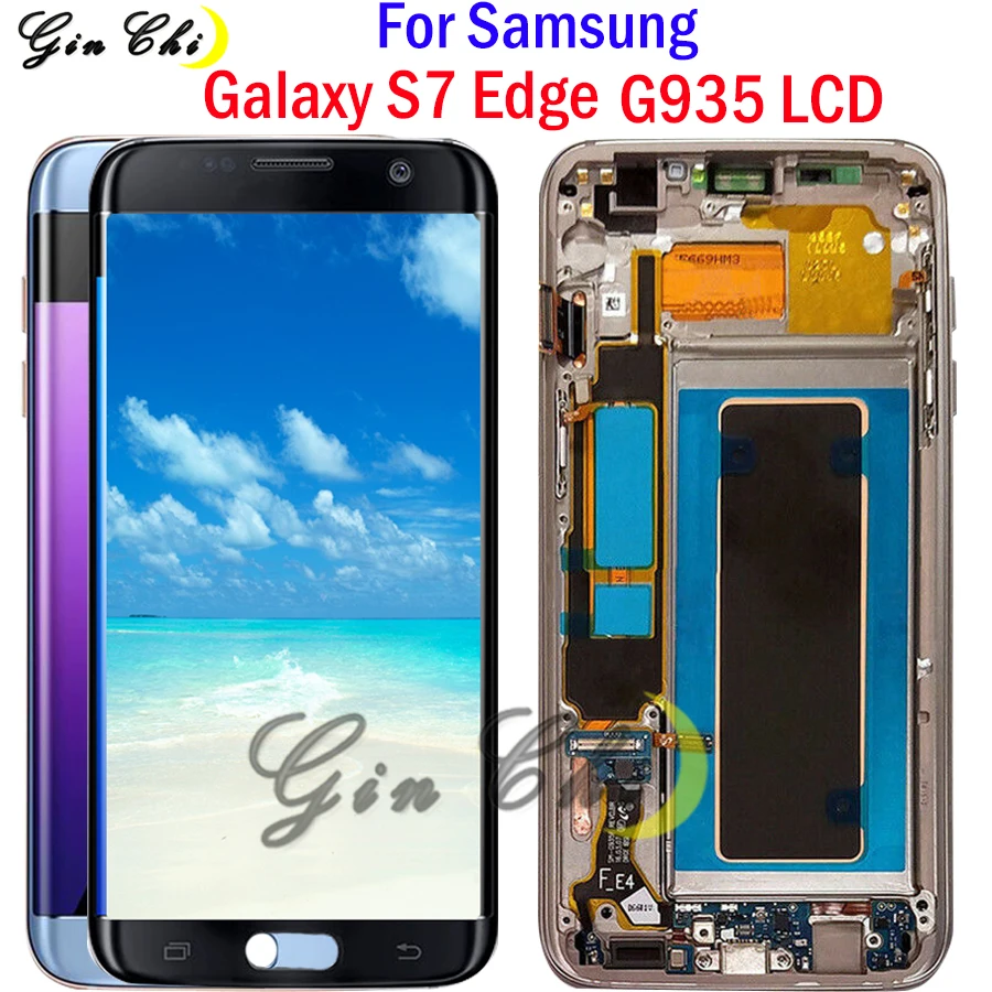 Для samsung S7 Edge ЖК-дисплей для samsung Galaxy S7 Edge G935 G935F G935FD ЖК-дисплей сенсорный экран с рамкой дигитайзер сборка