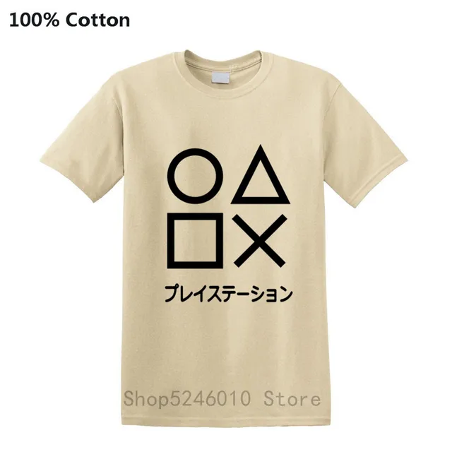 New Retro Japanese Kanji Ps Game Playstation Controller T Shirt Men Funny Streetwear Ps1 Ps2 Ps3 Ps4 Gaming Short Sleeve T Shirt T Shirts Aliexpress