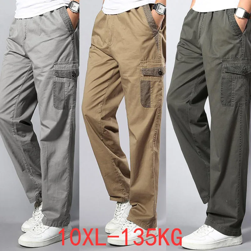 Men cargo pants large size big 5XL 7XL 8XL 9XL 10XL Stretch trousers