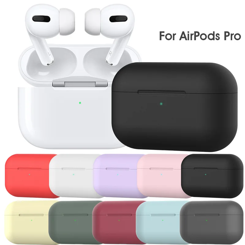 Тонкий силиконовый чехол для Airpods Pro беспроводные Bluetooth наушники защитный