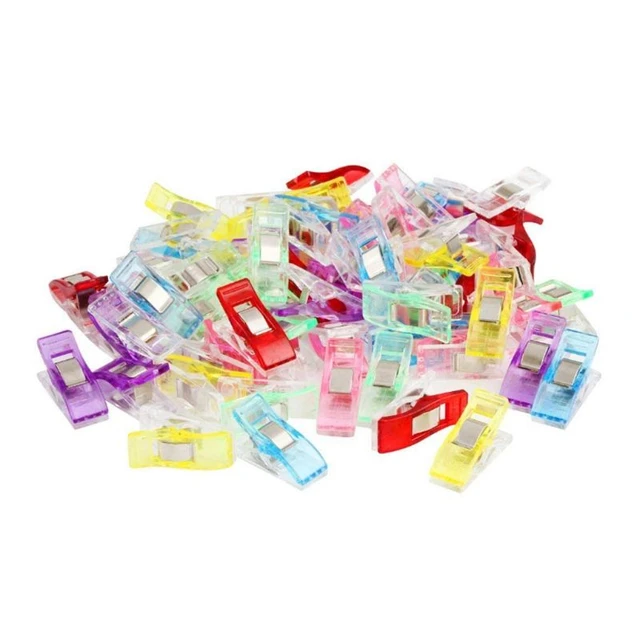 100PCS Multicolor Wonder Clips Clamp for Craft Quilting Sewing Knitting  Crochet