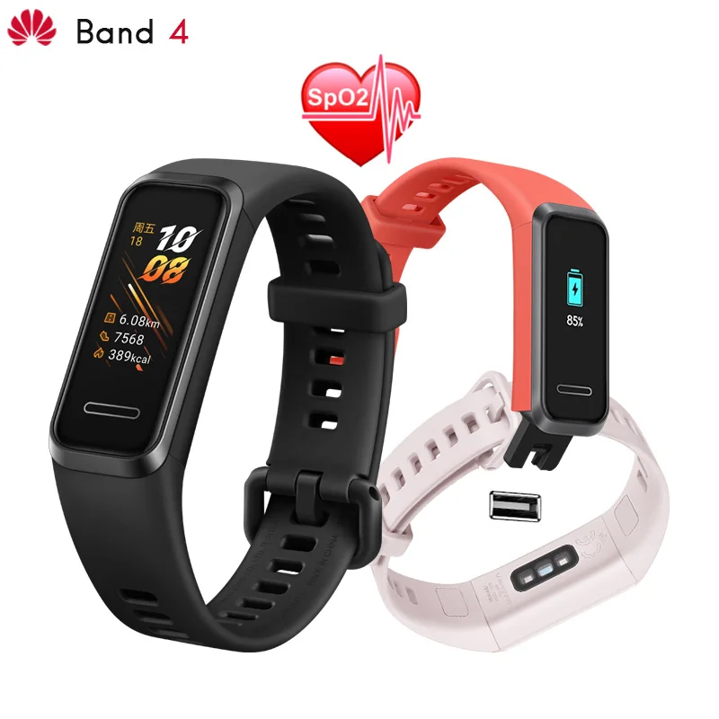 Смарт-браслет huawei Band 4, инновационные циферблаты, заглушка и зарядка, упреждающий мониторинг здоровья, SpO2, кислород крови