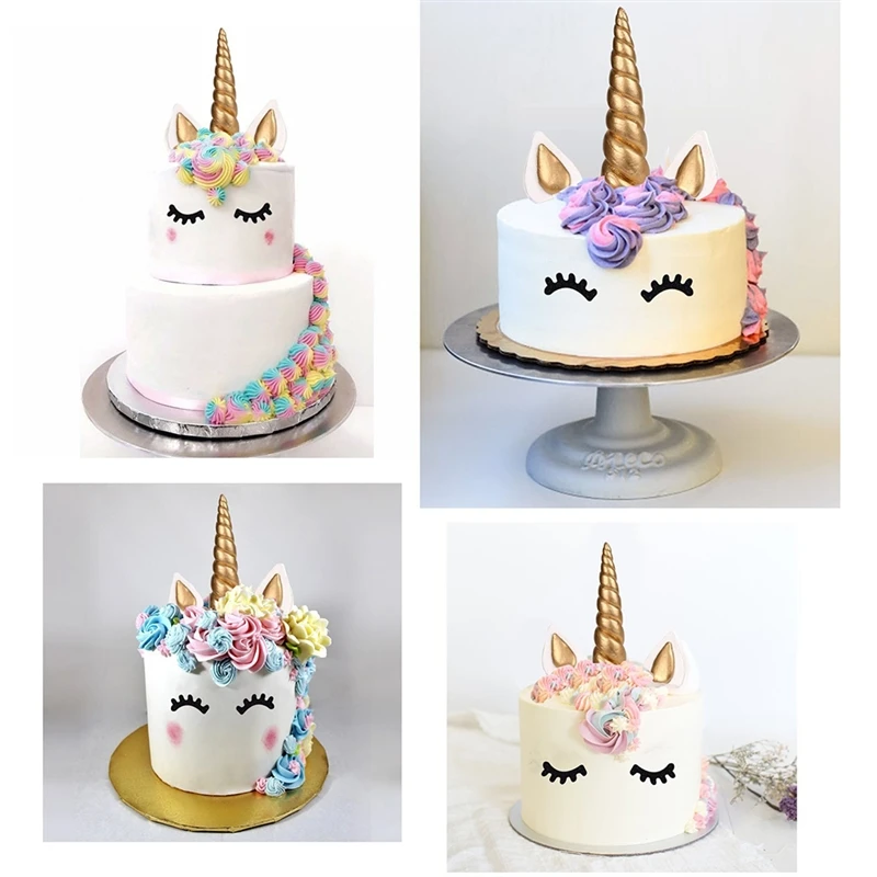 

Eyelashes Unicorn Party Cake Decoration Unicorn Horns Cake Topper Kids Birthday Decorative Happy Birthday Decor