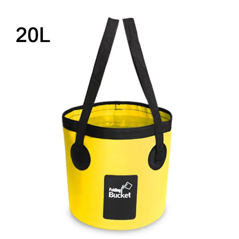 Yellow 20 L Водонепроницаемые сумки рыболовные складные ведро сумка в дизайне «ведро» контейнер для хранения и переноски воды сумка для мытья автомобиля на открытом воздухе кемпинга Y4UB - Цвет: Yellow 20 L