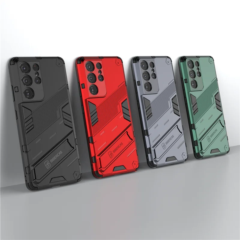 Armor Cyber Shockproof Case For Samsung Galaxy S21 FE S22 Ultra Plus M31 M51 A12 A13 A32 A52 A72 A53 A33 A03S Slim Stand Cover galaxy s21 fe 5g case