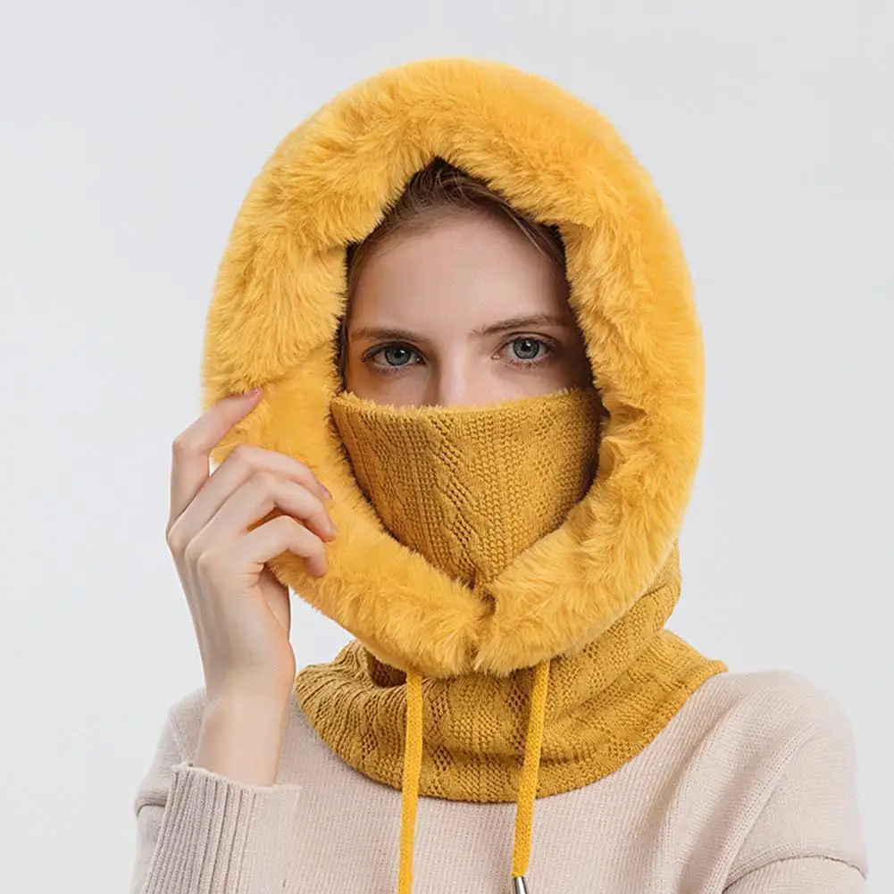Winter Fleece Full Face Mask Cap Balaclava Neck Warmer Hood Hat Warm Thick Knitted Headgear Women Men Sports Tactical | Аксессуары для