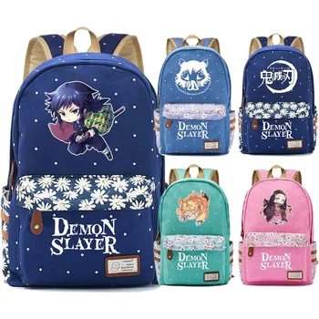 

2020 New Backpack Demon Slayer: Kimetsu no Yaiba Canvas Bag Tomioka Giyuu School Bags Girls Travel bag Notebook Bags Boy