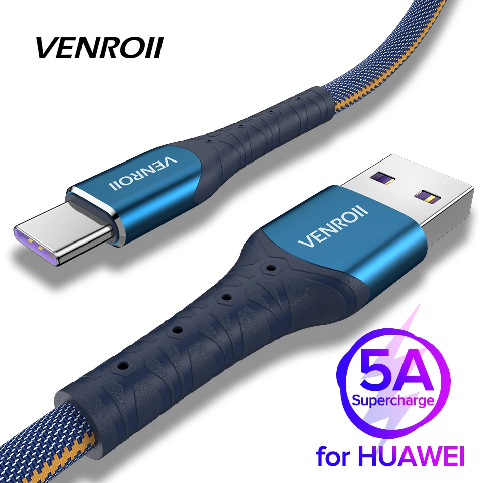 Venroii usb type C кабель для huawei mate 30 20 Pro 5A Supercharge Кабо для P30 P20 P10 Honor Быстрая зарядка USBC type-C кабель для передачи данных