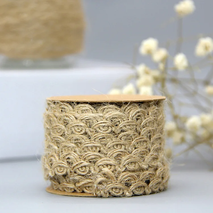5meter 10mm Hemp Rope Ribbon Jute Burlap Webbing For Needlework Bouquet Wrapping DIY Craft Supplies Jute Lace Fabric