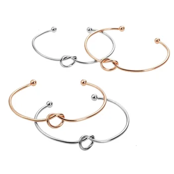 

12 Pieces Knot Bangles Cuff Bracelets Open Black Rose Gold Silver Color Charm Bracelet Love Bangle Men Women Jewelry Adjustable