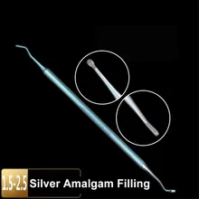 1 шт. стоматологический инструмент для наполнения серебряной амальгамы Высокое качество нержавеющая сталь двухсторонний инструмент для наполнения#1-2#1,5-2,5