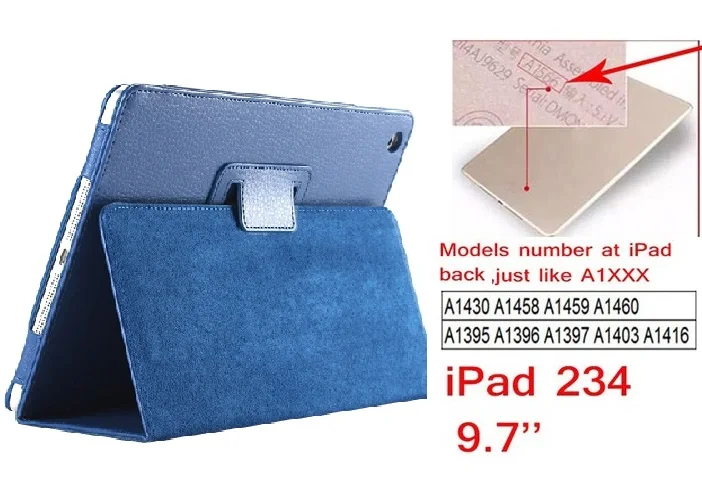 Чехол-книжка с подставкой для iPad 2 iPad 3 iPad 4, Магнитный смарт-флип-чехол из искусственной кожи 9,7 дюйма для iPad 2/3/4, защитный чехол - Цвет: for iPad2NavyBlue