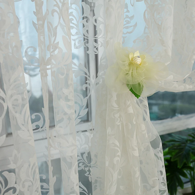 Fashion curtain quality finished product double faced flock printing screens small shalian
