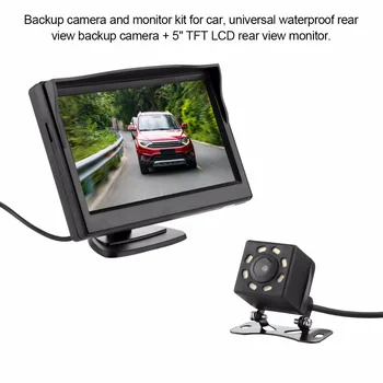 

Hot Onever 5 Inch Car TFT LCD Rear View Display Monitor Kit with Waterproof Night Vision Wide Angle Car Rearview Camera Car Moni