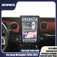 

Aucar 13.6" Android Car System For Jeep Wrangler 2018-2021 Vertical Screen Car Stereo Video DVD Player GPS Navigation Car Radio