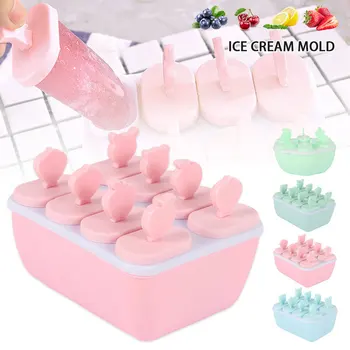 

Homemade DIY Ice Cream Mold 6/8 Cells Ice Cube Molds Summer Popsicle Maker Kitchen Tools Food Grade Silicone