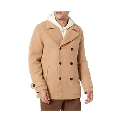 New Arrival Notch Lapel Men's Camel Winter Coat Custom Made Double Breasted Fashion Wool Blend Warm Suits Skinny Just One Jacket