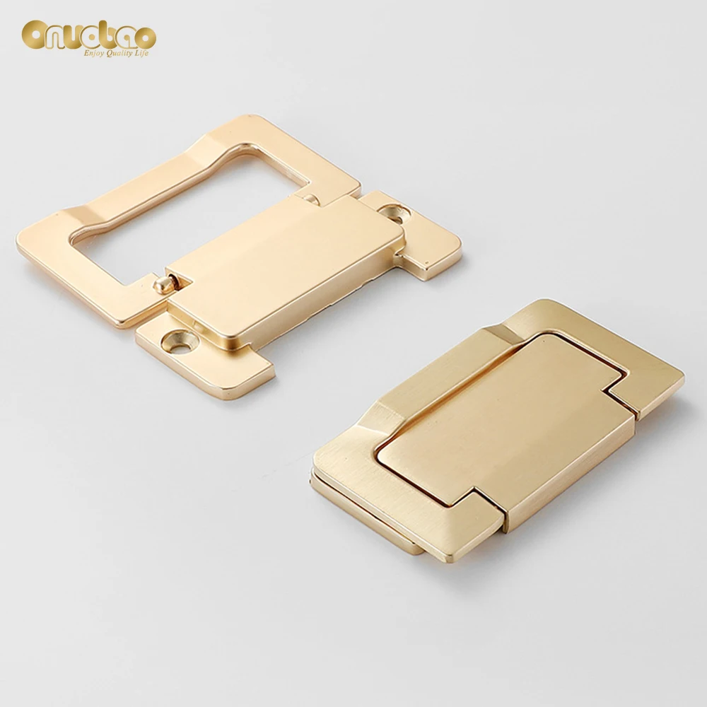 Onuobao Drawer Cabinet Door Flat Concealed Handle Free Punching Invisible Handle TV Cabinet Door Dedside Table furniture handles kitchen door handles