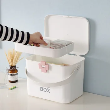 

Home First Aid Kit Medicine Storage Box Plastic Container Emergency Kit Portable Multi-layer Large Capacity Medicine Chest
