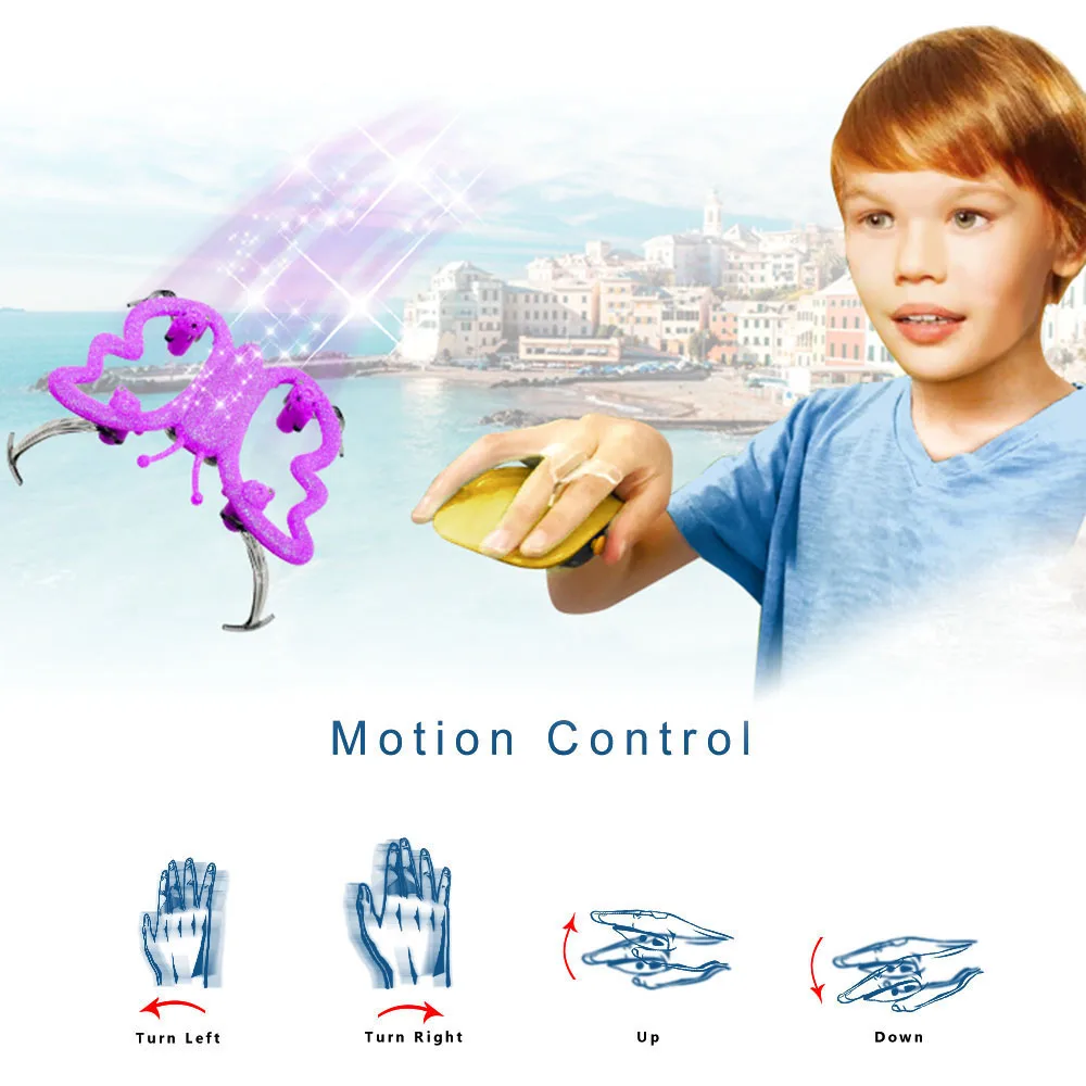 TB-803 2.4GHz RC Butterfly Drone One-key Motion Control 360 Flips Function Toy