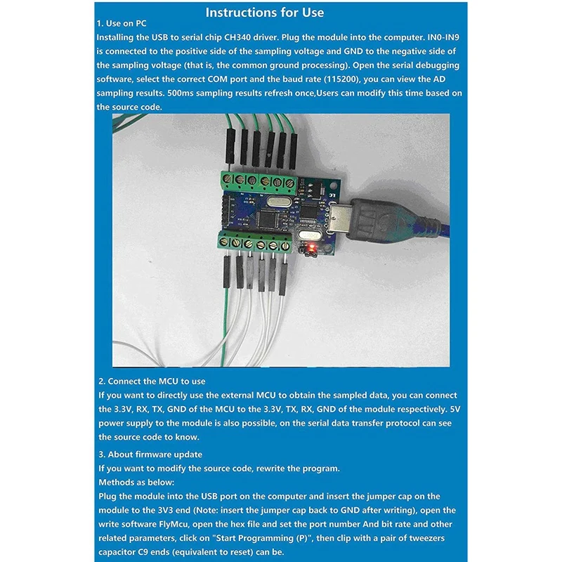 USB 10 канальный 12 битный модуль сбора данных AD STM32 коммуникационная плата