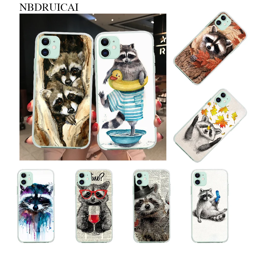 NBDRUICAI енот DIY Печать чехол для телефона оболочка iPhone 11 pro XS MAX 8 7 6 6S Plus X 5S SE XR крышка |