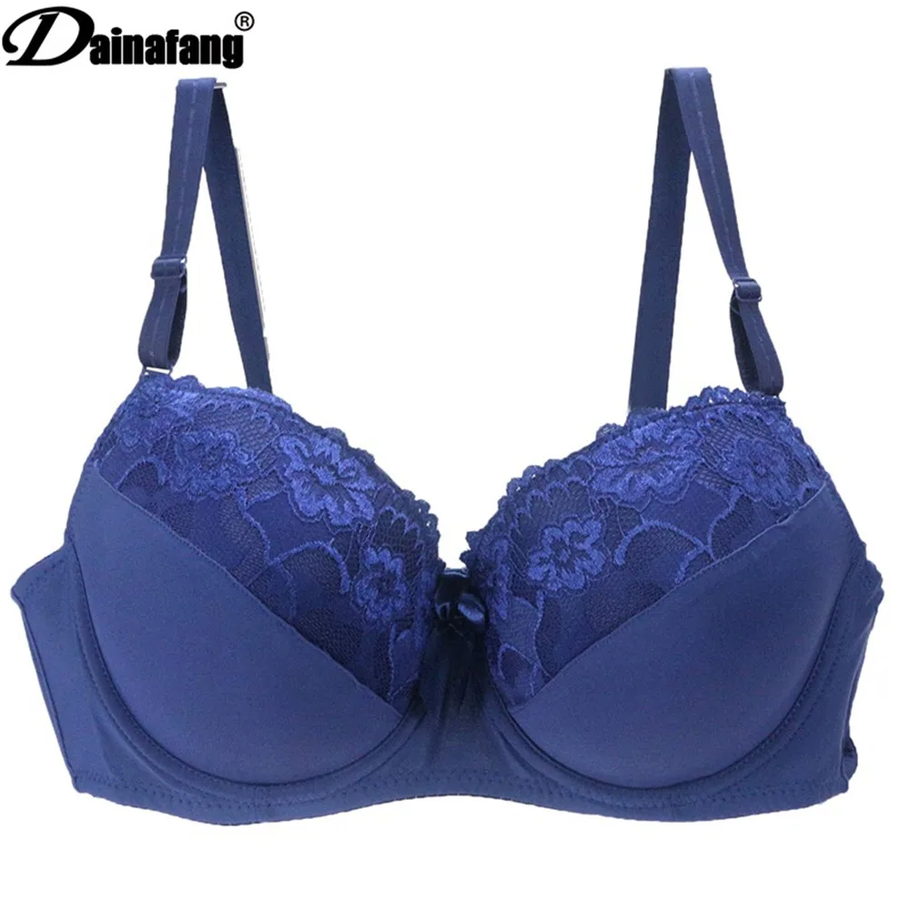 

DaiNaFang Hot Selling Women Push-up Bra Plus Size 3/4 Cup Breathable Lace Patchwork Brassieres