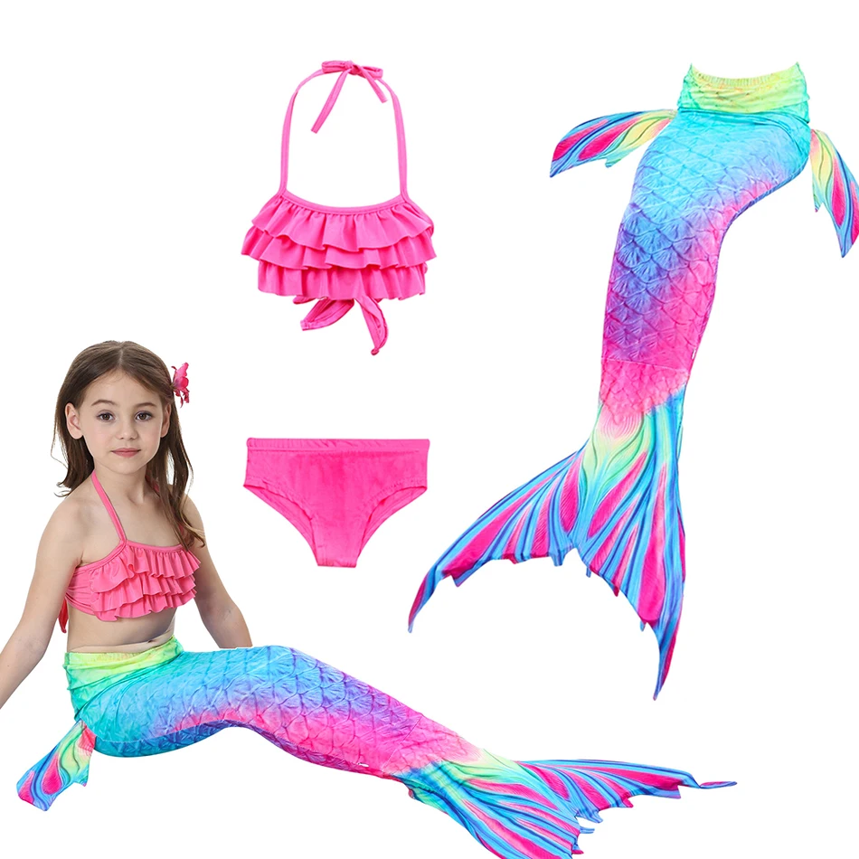 

2019 New Girls Swimsuit 3pcs/set Mermaid Tails Children's Swimwear Swimsuit Beach Swimming Costume Clothes For Swim CZ997
