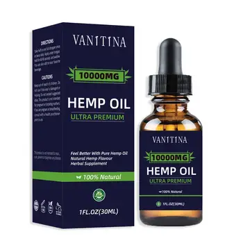 

30ml 10000mg Natural Herbal Hemp Drops Oil Body Relieve Anxiety Oil Care Cbd Help Skin Sleep Hemp Stress E2L0