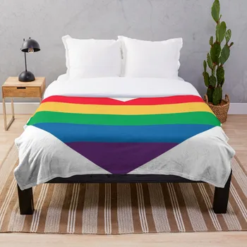 

Drop Shipping Printed Throw Blanket Sherpa Fleece Soft Blanket Flannel Rug Home Decoration For Bed Rainbow Heart Pride