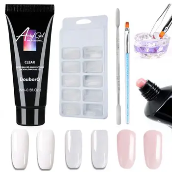 

15ml Nail Polish Art Sale Quick Building Nail Extension Gel Pink Kit UV Lacquer Gel Clear Varnish W6T4