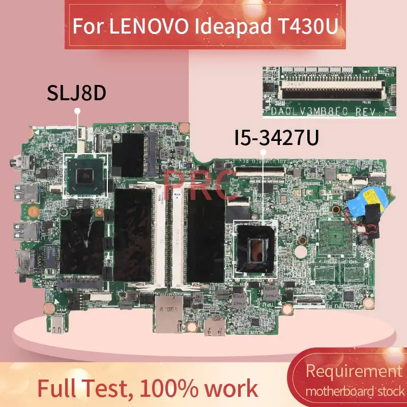 Материнская плата для ноутбука LENOVO Ideapad T430U материнская DA0LV3MB8F0 SR0N7 SLJ8D|Материнские