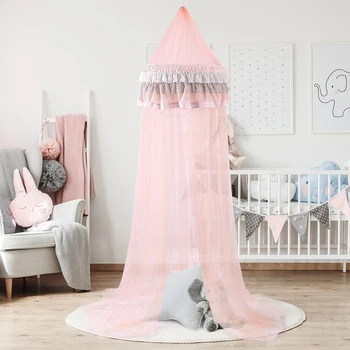 

Hanging Princess Dome Mosquito Nets Lace Mosquito Net Kids Bed Curtain Canopy Photography Props Ins Style Bedcover