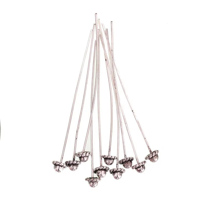 

20 Pcs/lot 55*5mm Multi-shaped Stainless Steel Silver Plated Vintage Head Pins Jewelry Findings For Jewelry Making